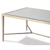 Antiqued metal frame coffee table with antique mirror surface