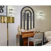 Industrial style mirror with matte black curves