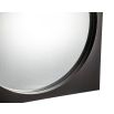 Circular mirror with wooden frame fashioned in antique bronze finish