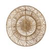 A gorgeously intricate natural abaca and iron wall decorations