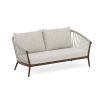 Gorgeous woven back loveseat with gorgeous wooden frame