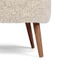 Gorgeously soft sheepskin chair with elegantly tapered walnut wood legs 