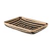 woven bamboo basket with black and natural geometric designs