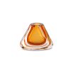 Round and curvaceous glass vase in striking amber