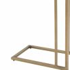 Square side table with a green marble top and a brass frame