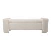 Cream boucle bench with additional storage