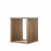 Square wooden side table with slatted sides
