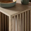 Square wooden side table with slatted sides