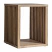 Square wooden side table with slatted sides
