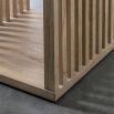 Square wooden side table with slatted sides