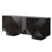 Chic black sideboard with textured abstract design