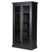 Chic cabinet in black matte finish with glass fronted doors