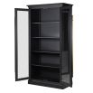Chic cabinet in black matte finish with glass fronted doors