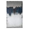 A luxurious moody blue, white and black abstract art piece