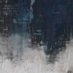 A luxurious moody blue, white and black abstract art piece