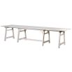 large dining table with whitewash finish