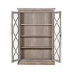 large wooden two-door bookcase cabinet