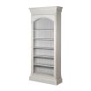 Washed wood tall cabinet with shelving and back panelling details