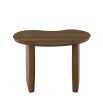 Space saving organic shaped brown wood desk