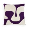 Square cushion with purple abstract artwork