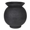 Black textured natural vase