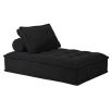 Sumptuous black chaise longue with matching piping