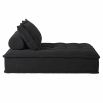 Sumptuous black chaise longue with matching piping