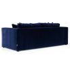 contemporary royal blue upholstered sofa with wide arms