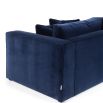 contemporary royal blue upholstered sofa with wide arms