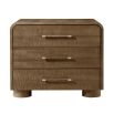 Set of three drawers with rounded silhouette and dark wood finish