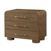 Set of three drawers with rounded silhouette and dark wood finish