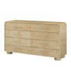 Wooden chest of eight drawers with a rounded silhouette