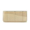 Wooden sideboard with textured wave finish and four cupboard doors