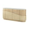 Wooden sideboard with textured wave finish and four cupboard doors