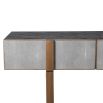 Striking console table with brass detailing and shagreen drawers