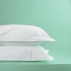 Luxury hotel satin stripe 300tc white oxford pillowcases