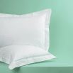 Luxury hotel satin stripe 300tc white oxford pillowcases