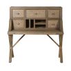 Charming desk with array of drawers and compartments in rattan finish