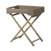 Rustic rattan tray table