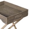 Rustic rattan tray table