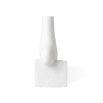 Matte porcelain decorative sculpture with smooth and rough texture