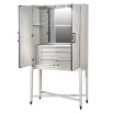 Contemporary white cotton canvas 2 door bar cabinet made from oak veneer