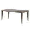 Contemporary oak dining table with antique gold capped legs 