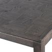 Contemporary oak dining table with antique gold capped legs 