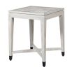 Contemporary white oak side table with black accents