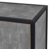 grey shagreen sideboard with a black finish and brass details 