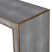 Exquisite shagreen finish console table with brass detailing