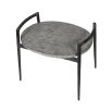 Blue and grey stone side table with black iron legs
