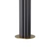 Scalloped column floor lamp in black resin with bands of high-contrast antique brass steel