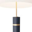 Topstitched leather and antique brass floor lamp 